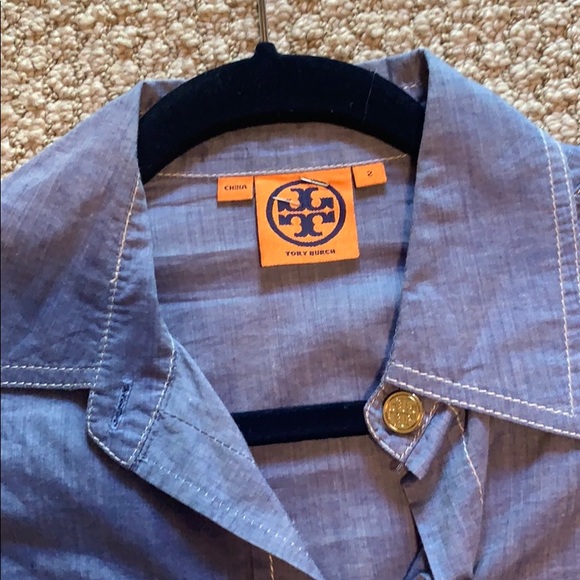 Tory Burch Chambray Shirt Dress Size 2 - Picture 2 of 5